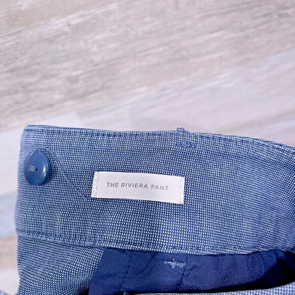 LOFT PLUS Chambray Riviera Crop Pants Blue Mid Rise Stretch Cotton Womens 16 - Picture 7 of 8
